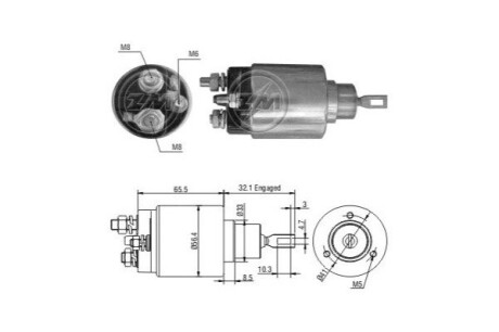 Тяговое реле, стартер ERA ZM977