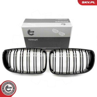 Grill BMW podwójna listwa, czarny połysk, BMW 1 E81/E87 Facelift ESEN SKV 66SKV009