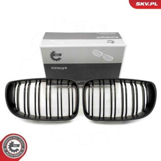 Grill BMW podwójna listwa, czarny mat, BMW 1 E81/E87 Facelift ESEN SKV 66SKV011