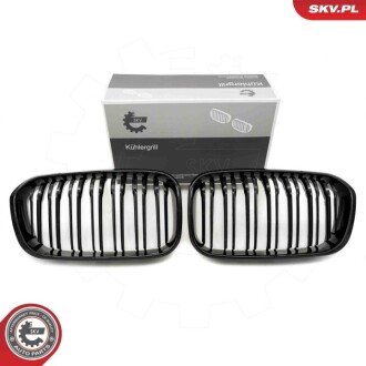 Grill BMW podwójna listwa, czarny połysk, BMW 1 F20 Facelift ESEN SKV 66SKV021