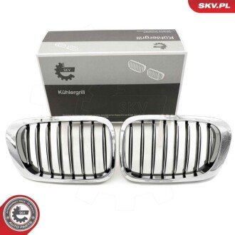 Grill BMW pojedyncza listwa, chrom, BMW 3 E46 Coupe ESEN SKV 66SKV057