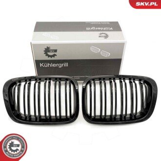 Grill BMW podwójna listwa, czarny połysk, BMW 3 E46 ESEN SKV 66SKV066