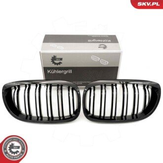 Grill BMW podwójna listwa, czarny połysk, BMW 3 E46 Facelift coupe ESEN SKV 66SKV073