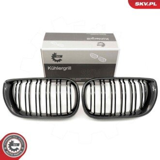 Grill BMW podwójna listwa, kolor carbon, BMW 3 E46 Facelift ESEN SKV 66SKV084