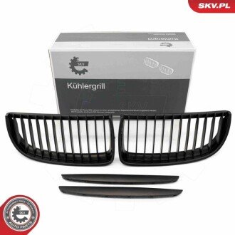 Grill BMW komplet L+P, pojedyncza listwa, czarny mat, BMW 3 E90 ESEN SKV 66SKV087