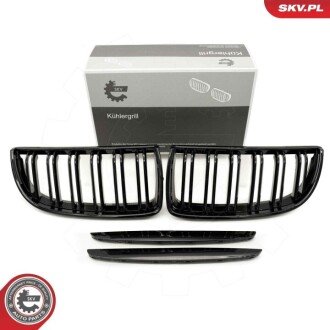 Grill BMW podwójna listwa, czarny połysk, BMW 3 E90 ESEN SKV 66SKV089