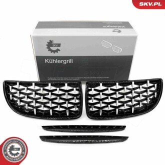 Grill BMW komplet L+P, diament, czarny połysk, srebrny, BMW 3 E90 ESEN SKV 66SKV094