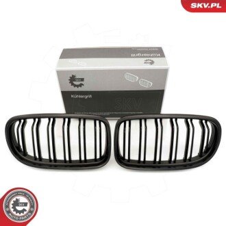 Grill BMW podwójna listwa, czarny mat, BMW 3 E90 Facelift ESEN SKV 66SKV101