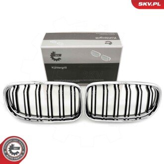 Grill BMW podwójna listwa, chrom, BMW 3 E90 Facelift ESEN SKV 66SKV102