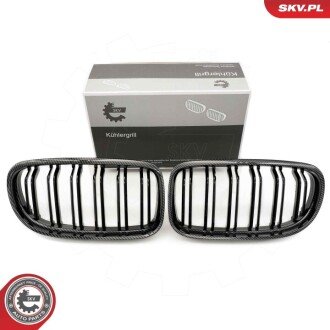 Grill BMW podwójna listwa, kolor carbon, BMW 3 E90 Facelift ESEN SKV 66SKV103