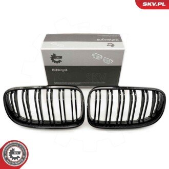 Grill BMW podwójna listwa, czarny połysk, BMW 3 E92 Facelift Coupe ESEN SKV 66SKV116