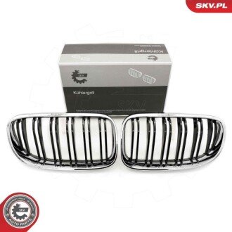 Grill BMW podwójna listwa, czarny chrom, BMW 3 E92 Facelift Coupe ESEN SKV 66SKV118