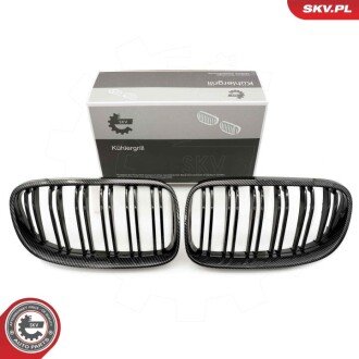 Grill BMW podwójna listwa, kolor carbon, BMW 3 E92 Facelift Coupe ESEN SKV 66SKV119