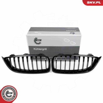 Grill BMW komplet L+P, pojedyncza listwa, czarny połysk, BMW 4 F32 ESEN SKV 66SKV149