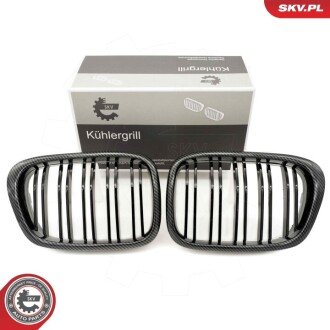 Grill BMW podwójna listwa, kolor carbon, BMW 5 E39 ESEN SKV 66SKV163