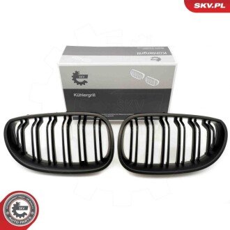 Grill BMW podwójna listwa, czarny mat, BMW 5 E60 ESEN SKV 66SKV173