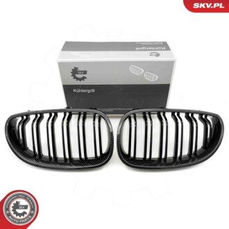 Grill BMW podwójna listwa, kolor carbon, BMW 5 E60 ESEN SKV 66SKV174