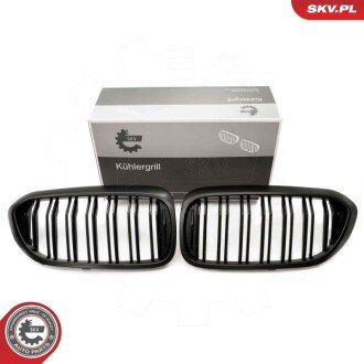 Grill BMW podwójna listwa, czarny mat, BMW 5 G30 ESEN SKV 66SKV195