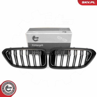 Grill BMW komplet L+P, podwójna listwa, czarny mat, BMW 6 G32 ESEN SKV 66SKV211