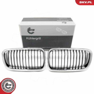 Grill BMW komplet L+P, pojedyncza listwa, czarny chrom, BMW 7 E38 ESEN SKV 66SKV214