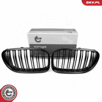 Grill BMW komplet L+P, podwójna listwa, czarny mat, BMW 7 F01 ESEN SKV 66SKV220