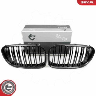 Grill BMW komplet L+P, podwójna listwa, kolor carbon, BMW 7 F01 ESEN SKV 66SKV221