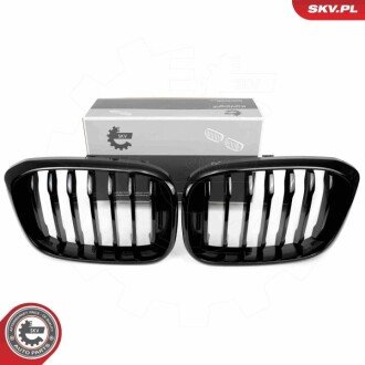 Grill BMW komplet L+P, pojedyncza listwa, czarny połysk, BMW X3 G01 ESEN SKV 66SKV260