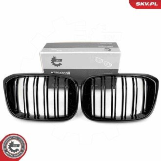 Grill BMW komplet L+P, podwójna listwa, czarny połysk, BMW X3 G01 ESEN SKV 66SKV261