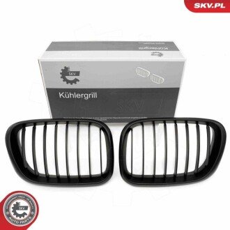 Grill BMW komplet L+P, pojedyncza listwa, czarny mat, BMW X5 E53 ESEN SKV 66SKV271