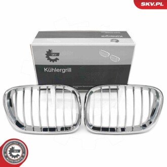 Grill BMW komplet L+P, pojedyncza listwa, chrom, BMW X5 E53 ESEN SKV 66SKV272