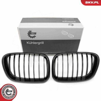 Grill BMW komplet L+P, pojedyncza listwa, kolor carbon, BMW X5 E53 ESEN SKV 66SKV274