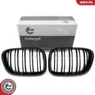 Grill BMW komplet L+P, podwójna listwa, kolor carbon, BMW X5 E53 ESEN SKV 66SKV275