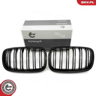 Grill BMW podwójna listwa, czarny połysk, BMW X5 E70 ESEN SKV 66SKV287