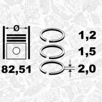 Комплект кілець на поршень ET ENGINETEAM R1012400