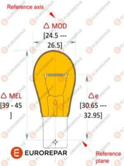 Лампа накаливания py21w 12v 21w bau15s (10шт в упаковке) Eurorepar 1616430980