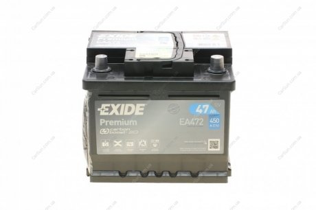 Аккумулятор Premium Carbon Boost 12V/47Ah/450A (R+) (207х175х175) EXIDE EA472