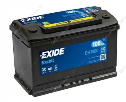АКБ 6СТ-100 R+ (пт720) (необслуж)(315х175х205) EXCELL EXIDE EB1000 (фото 1)