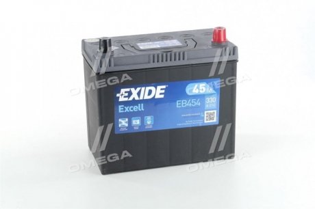 Аккумулятор 45Ah-12v EXCELL(234х127х220),R,EN330 - (31500SNAG01 / 28800YZZJU / 28800YZZJS) EXIDE EB454 (фото 1)