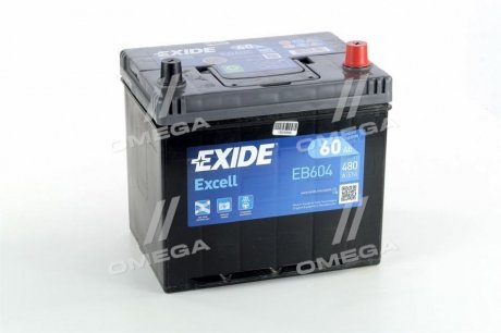 Аккумулятор 60Ah-12v EXCELL(230х172х220),R,EN480 - (99961105120 / 94461110500 / 9438748) EXIDE EB604 (фото 1)