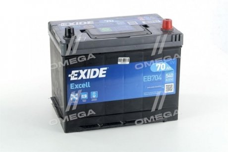 Аккумулятор 70Ah-12v EXCELL(266х172х223),R,EN540 - (371103A100 / 3711027202 / YU2J10655C4A) EXIDE EB704 (фото 1)
