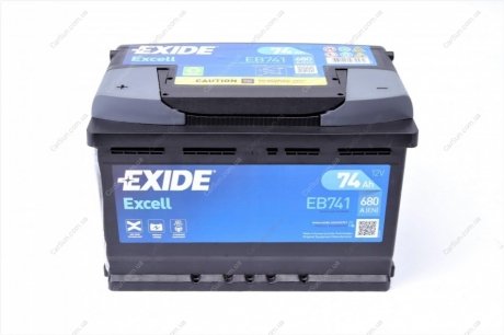 Аккумулятор 74Ah-12v EXCELL(278х175х190),L,EN680 КАТ. -10% - (5600X8 / 5600CY / 51018465) EXIDE EB741 (фото 1)