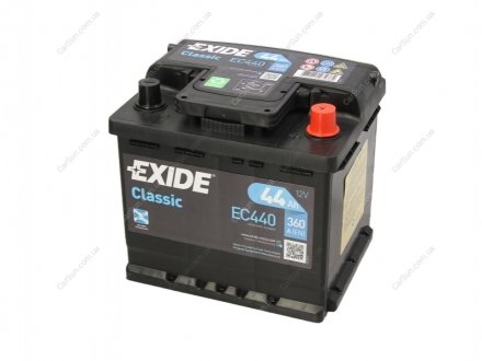 Стартерная аккумуляторная батарея, Стартерная аккумуляторная батарея - (000915105AB / E37101C044 / E3710044C0) EXIDE EC440 (фото 1)