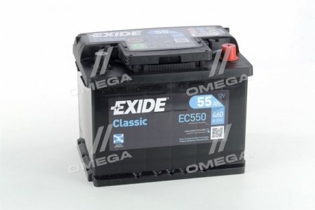 Акумулятор 55Ah-12v CLASSIC (242х175х190),R,EN460 - (A0035416601 / A000982300826 / 7711238597) EXIDE EC550 (фото 1)