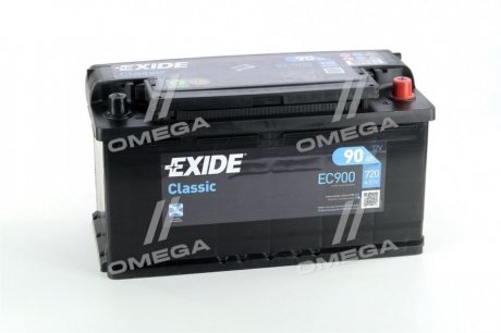 Аккумулятор 90Ah-12v CLASSIC(353х175х190),R,EN720 - (ZE970200885 / KE24190E05NY / 7711355487) EXIDE EC900 (фото 1)