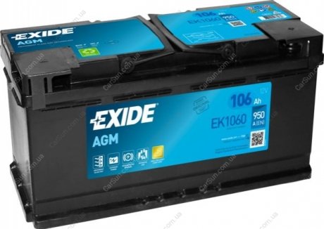 Аккумулятор AGM 106AH 950A АГМ EXIDE EK1060
