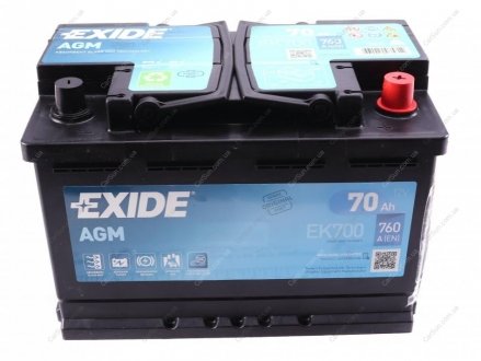 Аккумулятор AGM 70 А/ч 12 В B13 EXIDE EK700