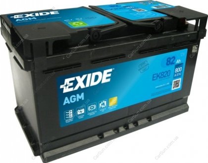 Аккумулятор AGM 12V 82Ah/800A EXIDE EK820 (фото 1)