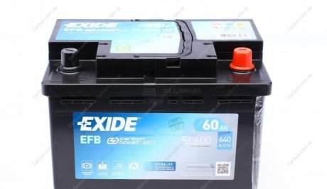 Аккумулятор Start-Stop EFB (242175190), 60Ач, 640А, R+ - (8K0915105H / 8D0915105G / 8D0915105B) EXIDE EL600