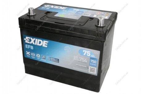 Батарея акумуляторна EFB 12В 75Аг 750А(ASIA) R+ EXIDE EL754