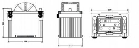 Akumulator 12V 50Ah/800A AGM MARINE/RV (L+ biegun standardowy + gwintowany) 260x173x206 B1 (rozruchowy) EXIDE EX900